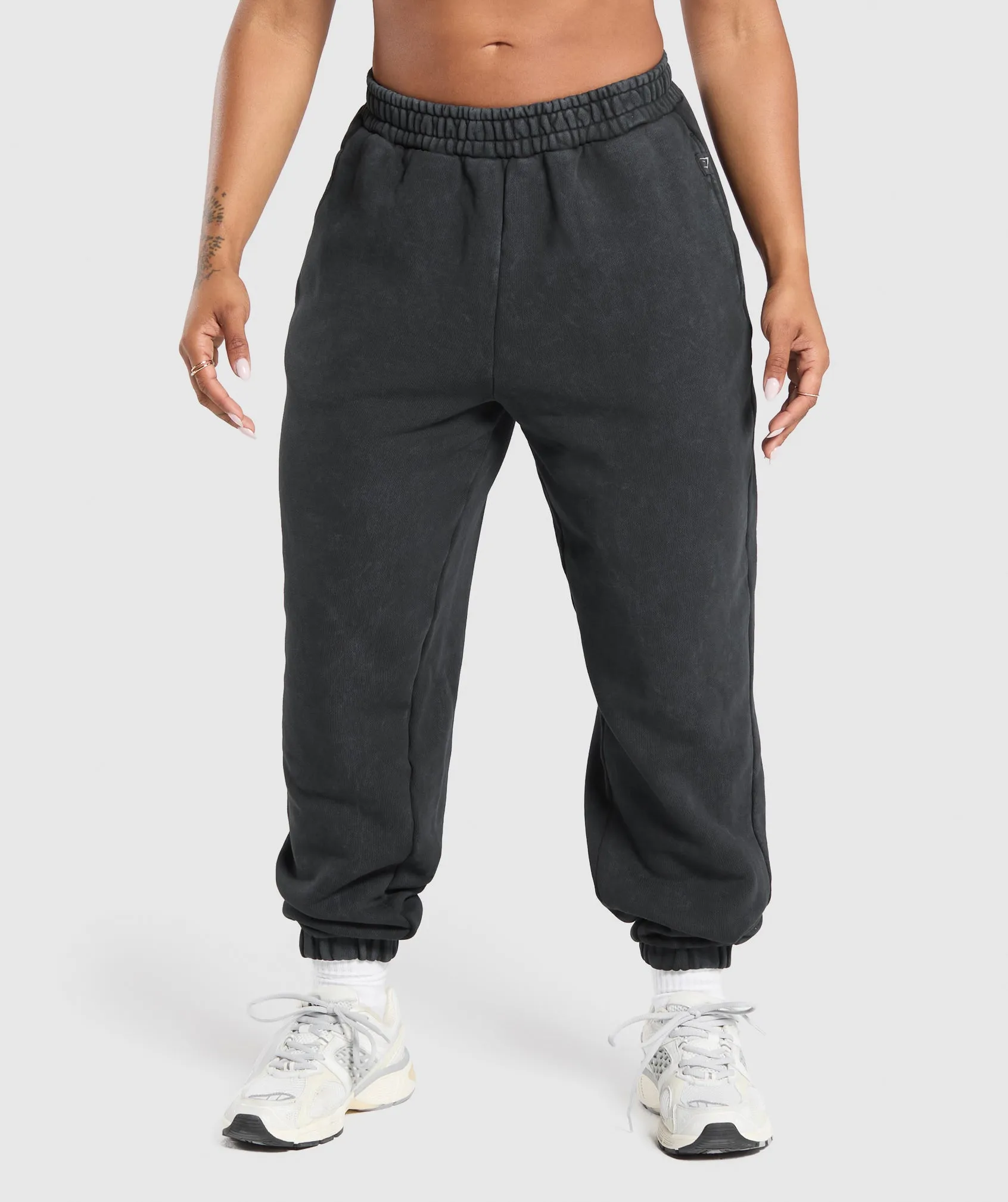 Gymshark Grunge Oversized Joggers - Black