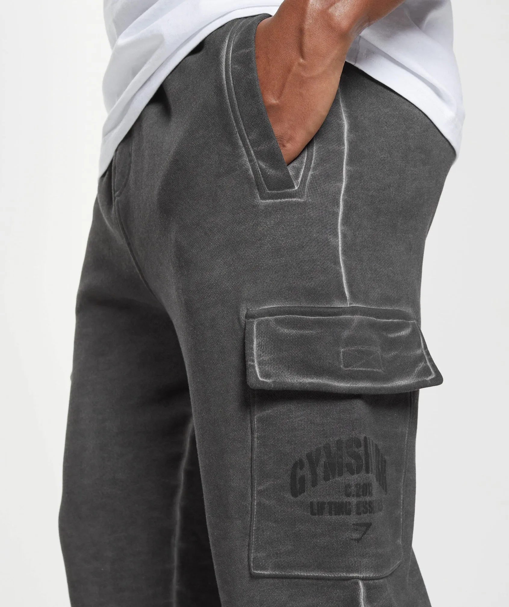 Gymshark Heavyweight Washed Cargo Joggers - Black