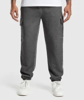 Gymshark Heavyweight Washed Cargo Joggers - Black