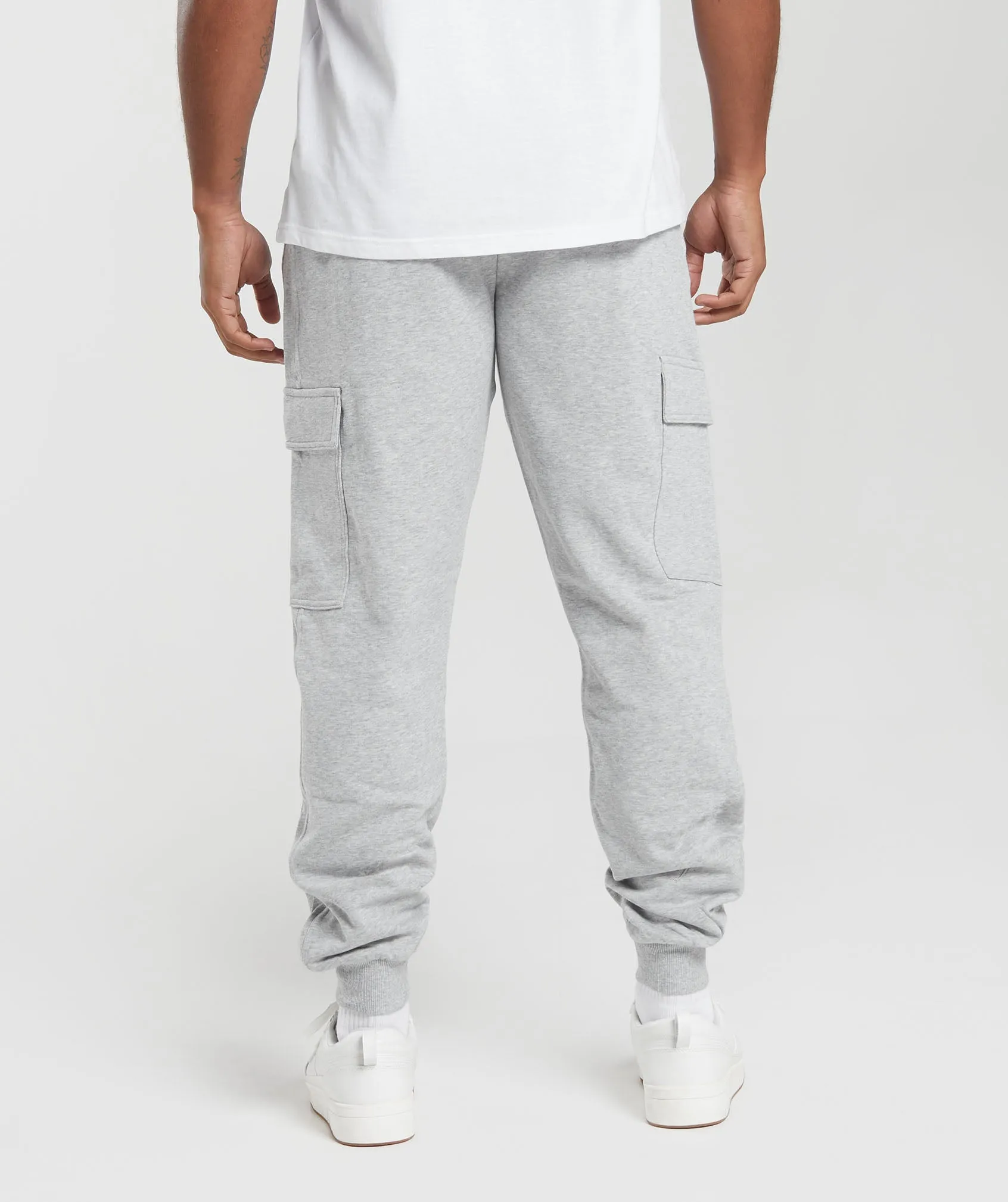 Gymshark Rest Day Essentials Cargo Joggers - Light Grey Core Marl