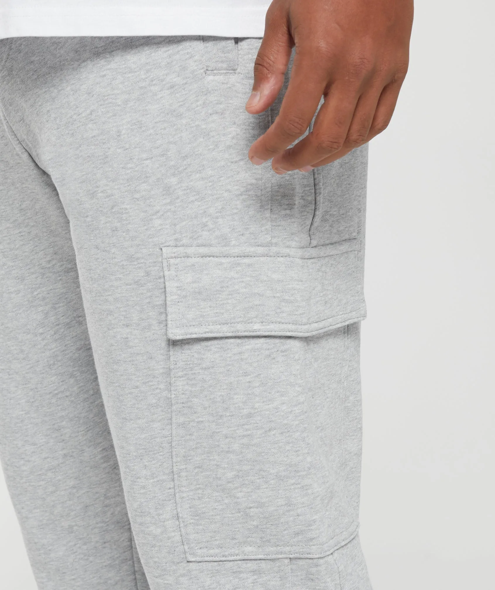 Gymshark Rest Day Essentials Cargo Joggers - Light Grey Core Marl