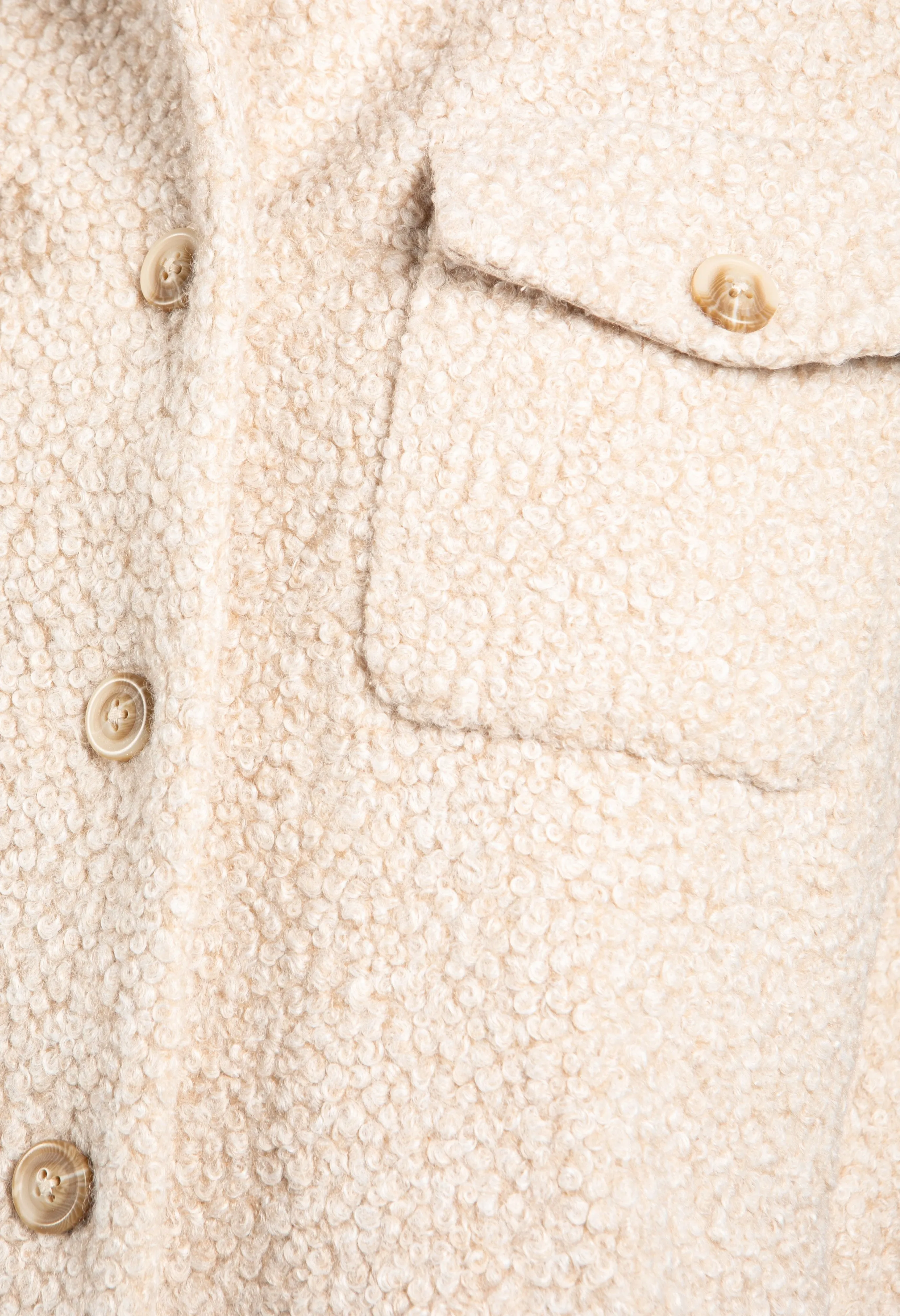 Halore Teddy Coat in Cashmere Cream Melange