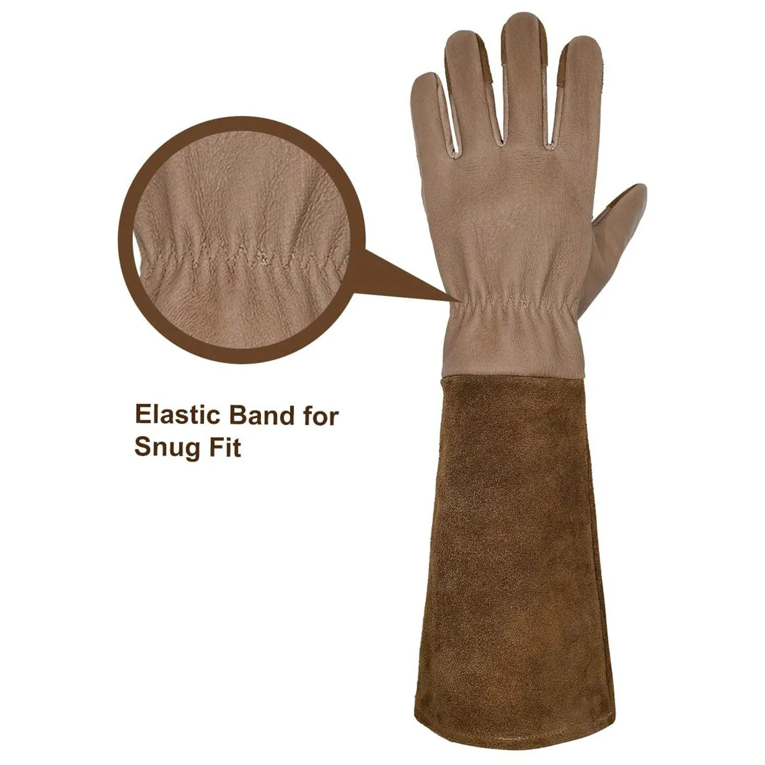 Handlandy Men Women Gardening Gloves Breath Pigskin Leather Long 5067（5/7/9 Pairs）