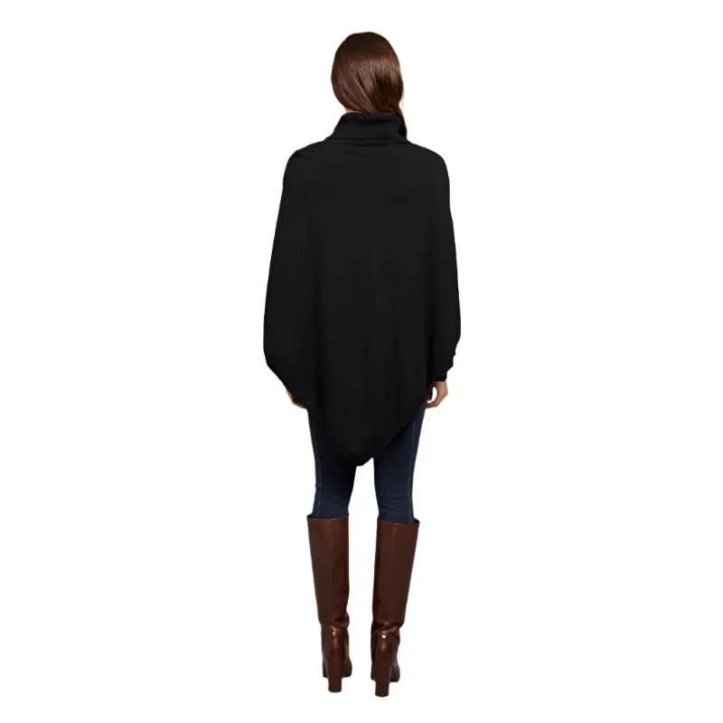 Holland Cooper Roll Neck Ladies Knit Cape - Black