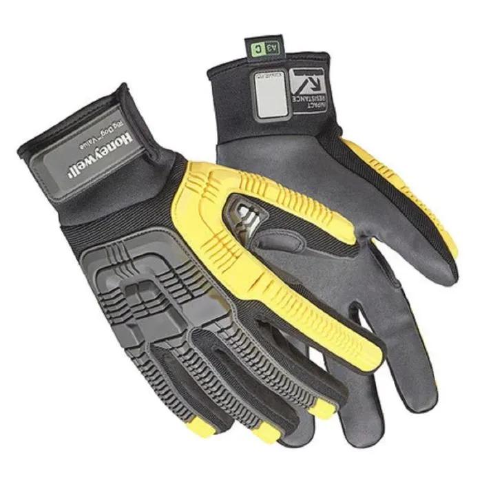 Honeywell Rig Dog Value 42-322BO/8M Impact And Cut Resistant Gloves, Black With Yellow, 8 - Medium, 1 Pair