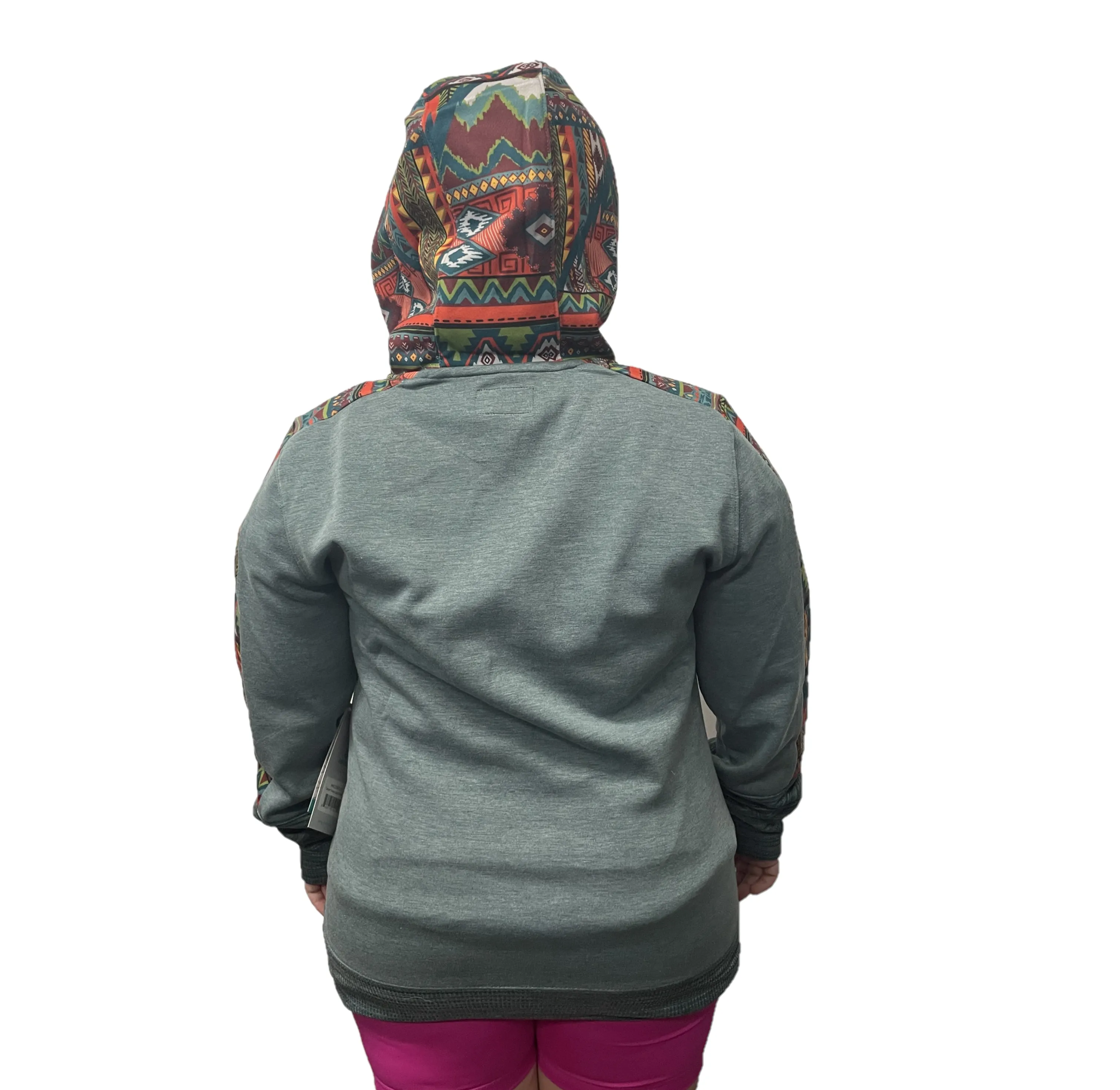 Hooey® Ladies Canyon Aztec Print Teal Pullover Hoodie HH1199TL