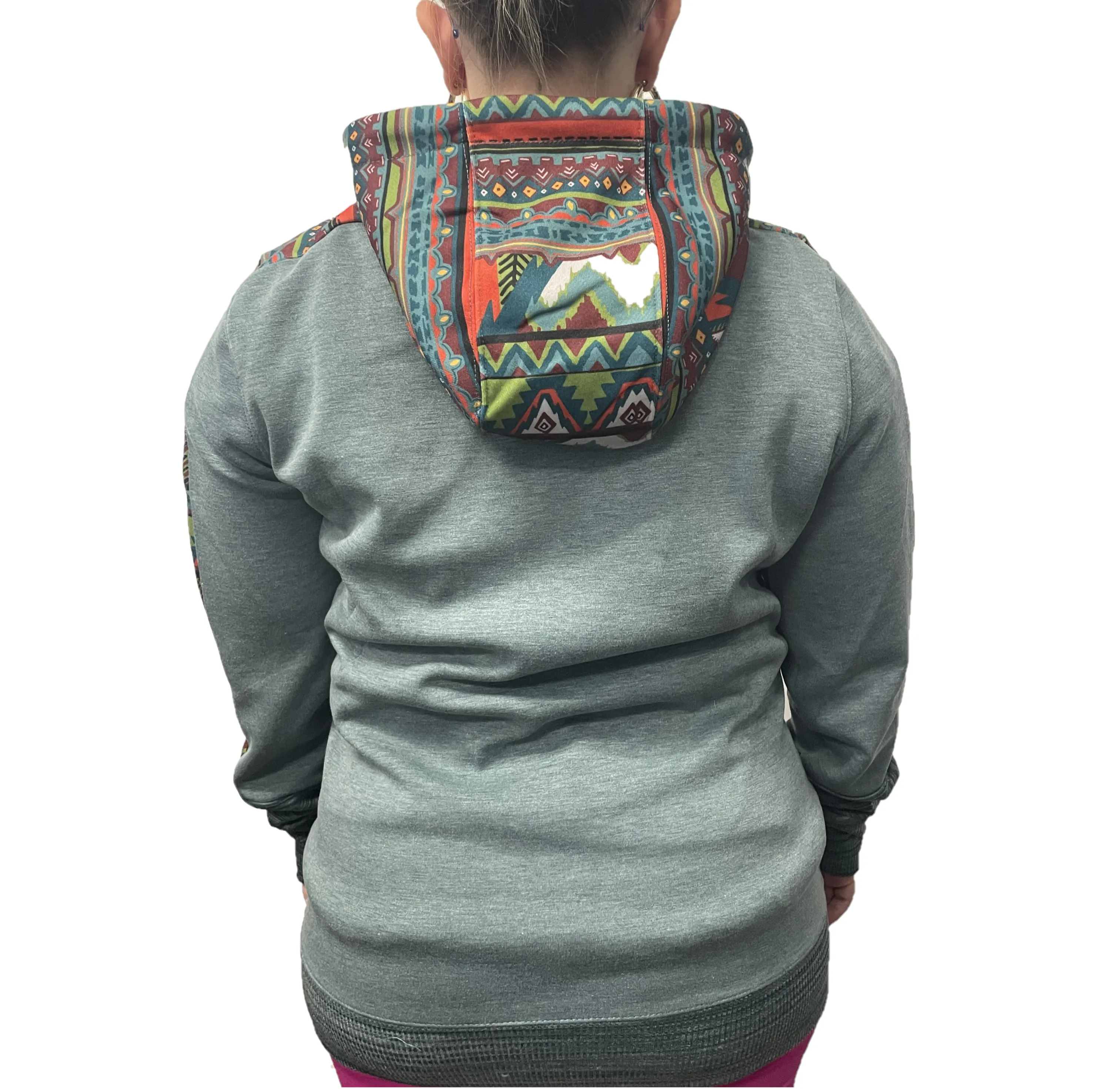 Hooey® Ladies Canyon Aztec Print Teal Pullover Hoodie HH1199TL