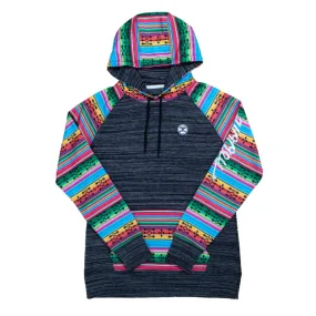 Hooey® Ladies "Salado" Multi-color Long Sleeve Black Hoodie HH1198BKSP