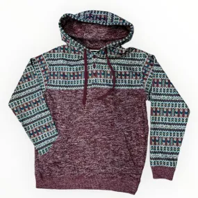 Hooey Men's Jimmy Maroon Aztec Print Pullover Hoodie HH1247MAAZ