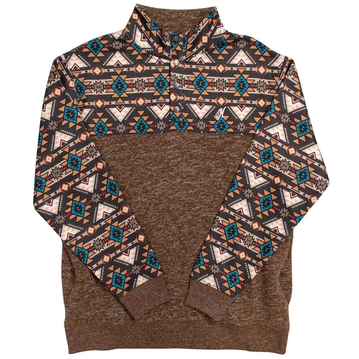 Hooey® Men's Stevie Aztec Print Brown Pullover Hoodie HH1195BR