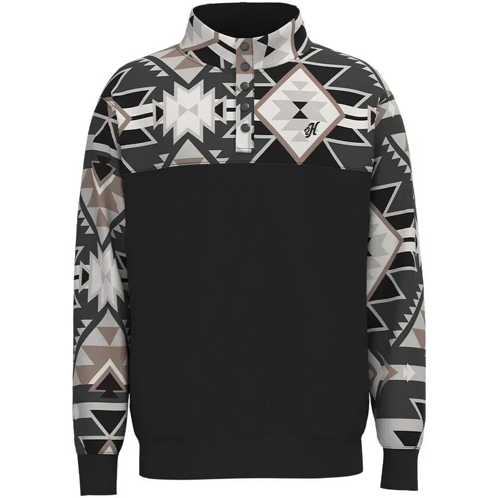 Hooey Youth Boy's Stevie Aztec Black & White Pullover Hoodie HH1248BKAZ-Y