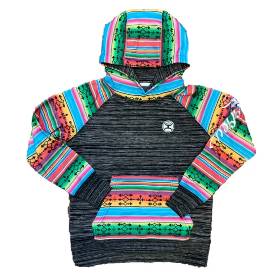 Hooey® Youth "Salado" Black Multicolor Long Sleeve Hoodie HH1198BKSP-Y