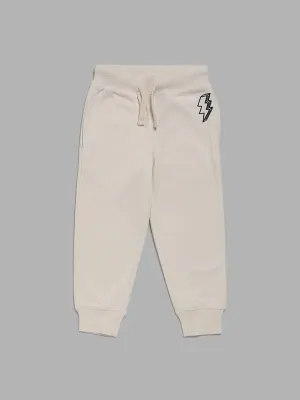 HOP Kids Cream Ribbed Joggers