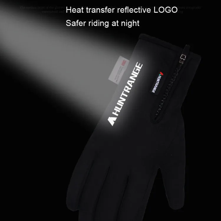 HUNTRANGE A023 Outdoor Waterproof Sports Riding Velvet Touch Screen Gloves, Size: M(Black)