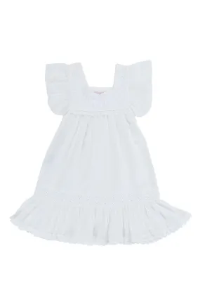 Iris dress - eggshell with hand stitch