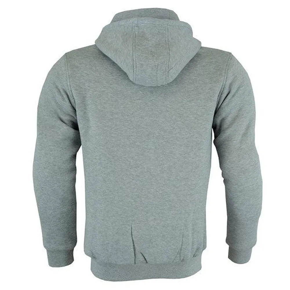 Johnny Reb 'hume' Protective-Motorcycle Fleece Hoodie-Grey Marle JRK10002