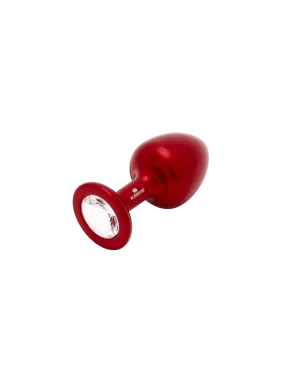 Julian Snelling Small Red Aluminium Butt Plug with Clear Stone