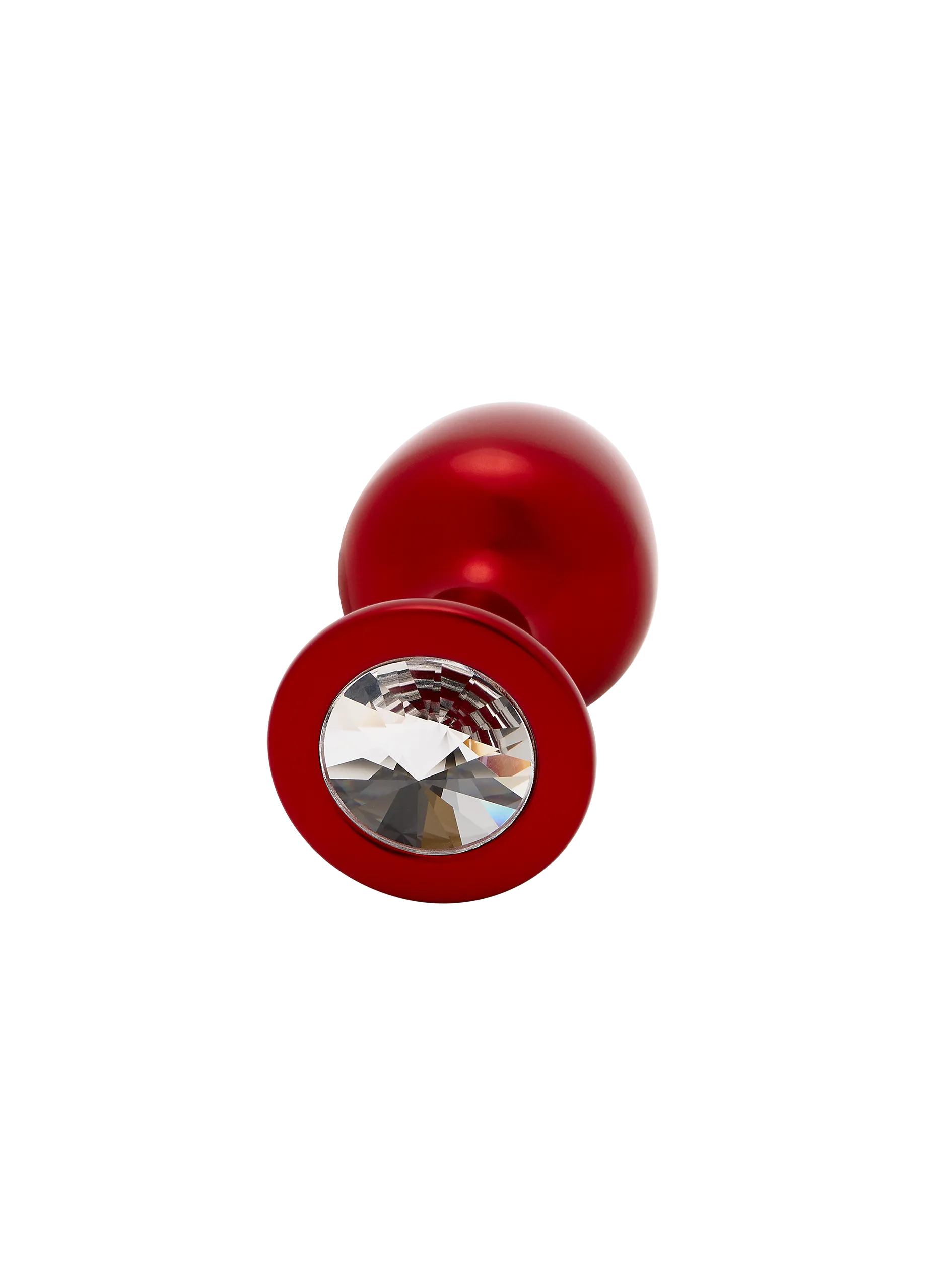 Julian Snelling Small Red Aluminium Butt Plug with Clear Stone