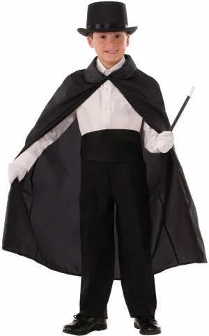 Kids Black Magician's Cape Costume Accessory