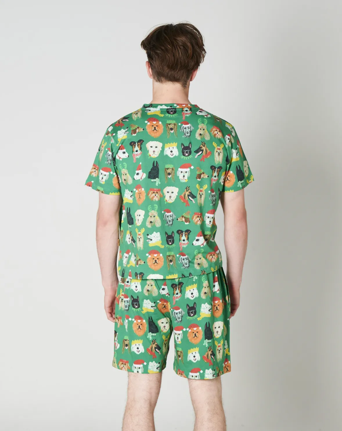 Kip & Co Santa's Little Helper Men's Organic Cotton Shorts & Tee Pyjama Set