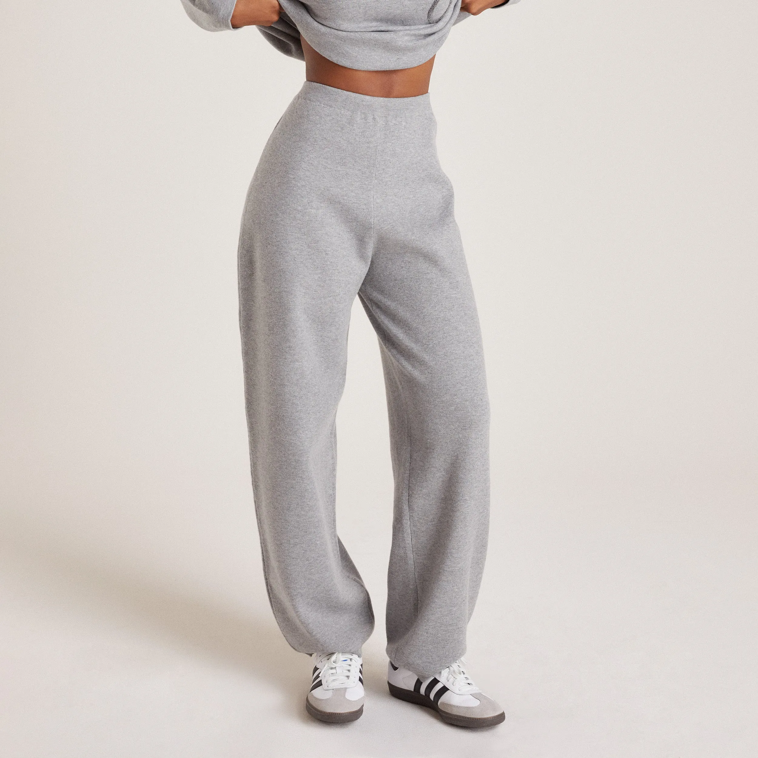 Knitted Joggers - Grey Marl