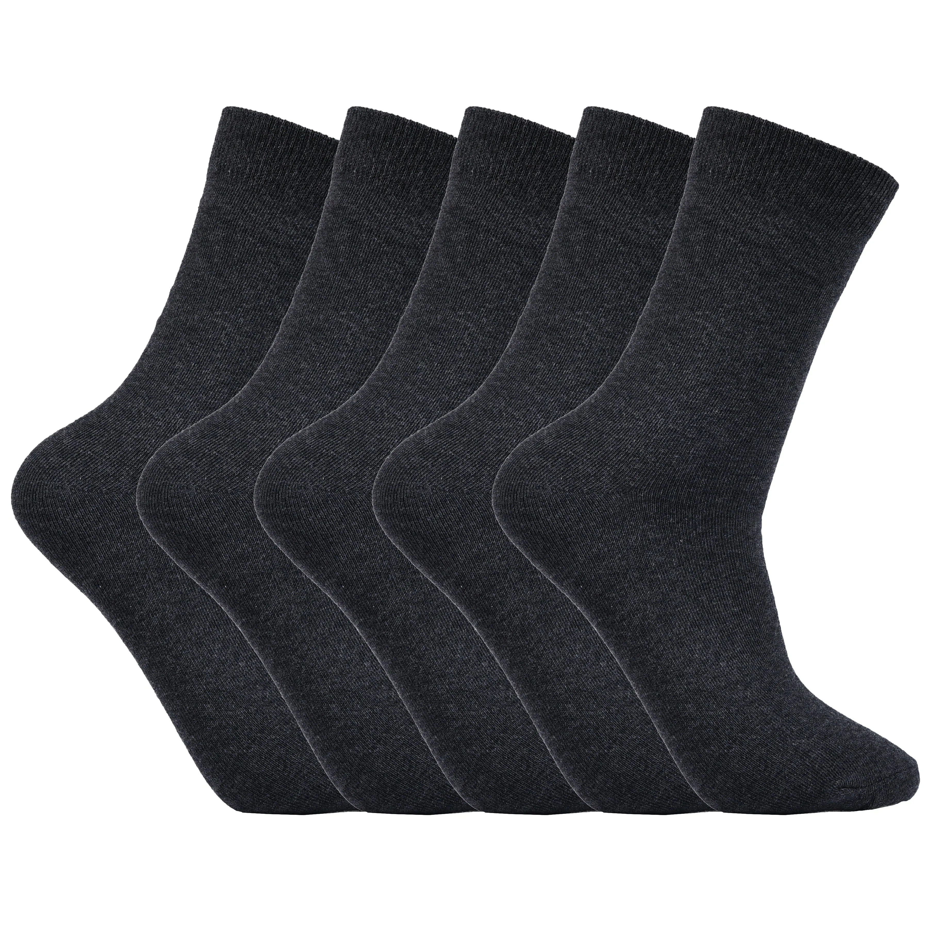 Laulax 5 Pairs Finest Combed Cotton Smooth Seamless Toe Boys School Socks