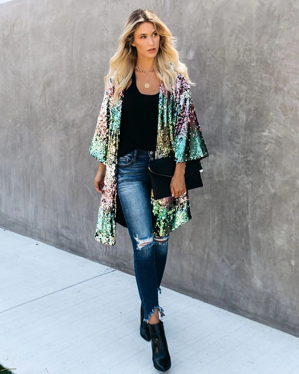 Long Multicolour Sequin Jacket