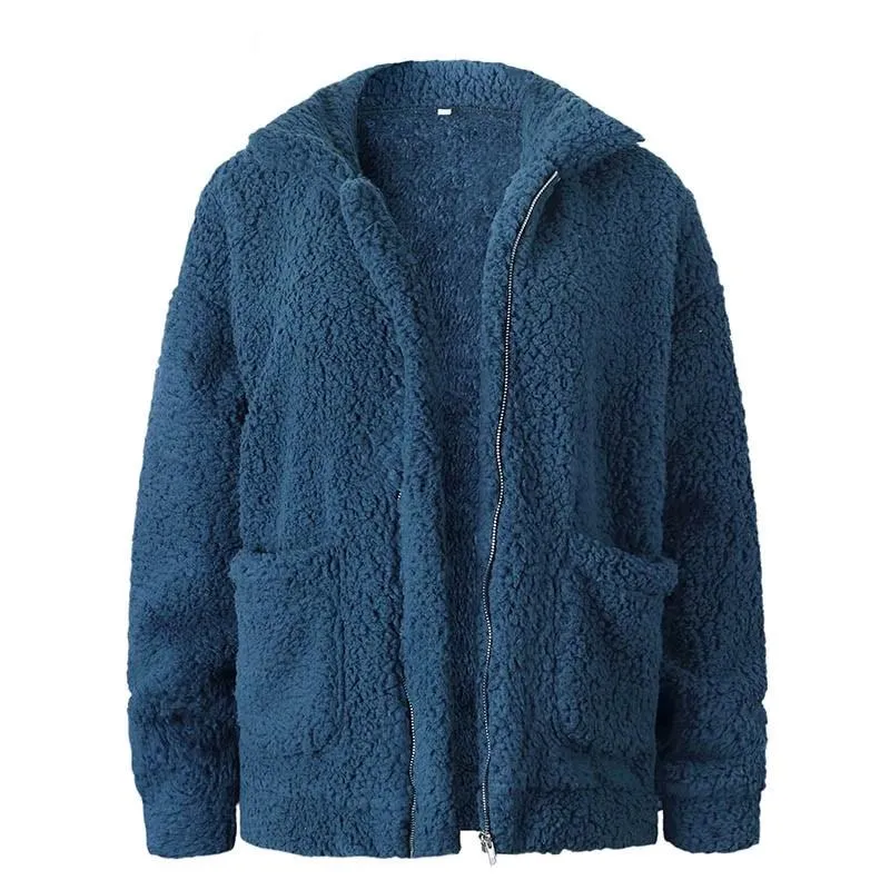 Loose Fleece Faux Shearing Fur Thick Teddy Jacket Coat