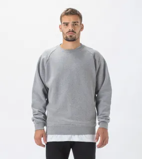 Lowgo Raglan Crew Sweat Dk Grey Marle