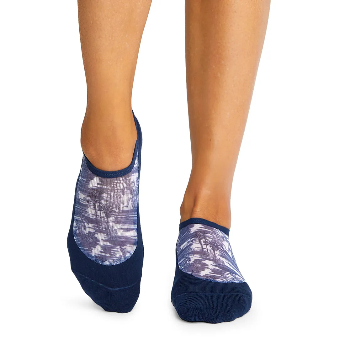 Maddie Grip Socks - Navy Tropic Toile (Pilates / Barre)