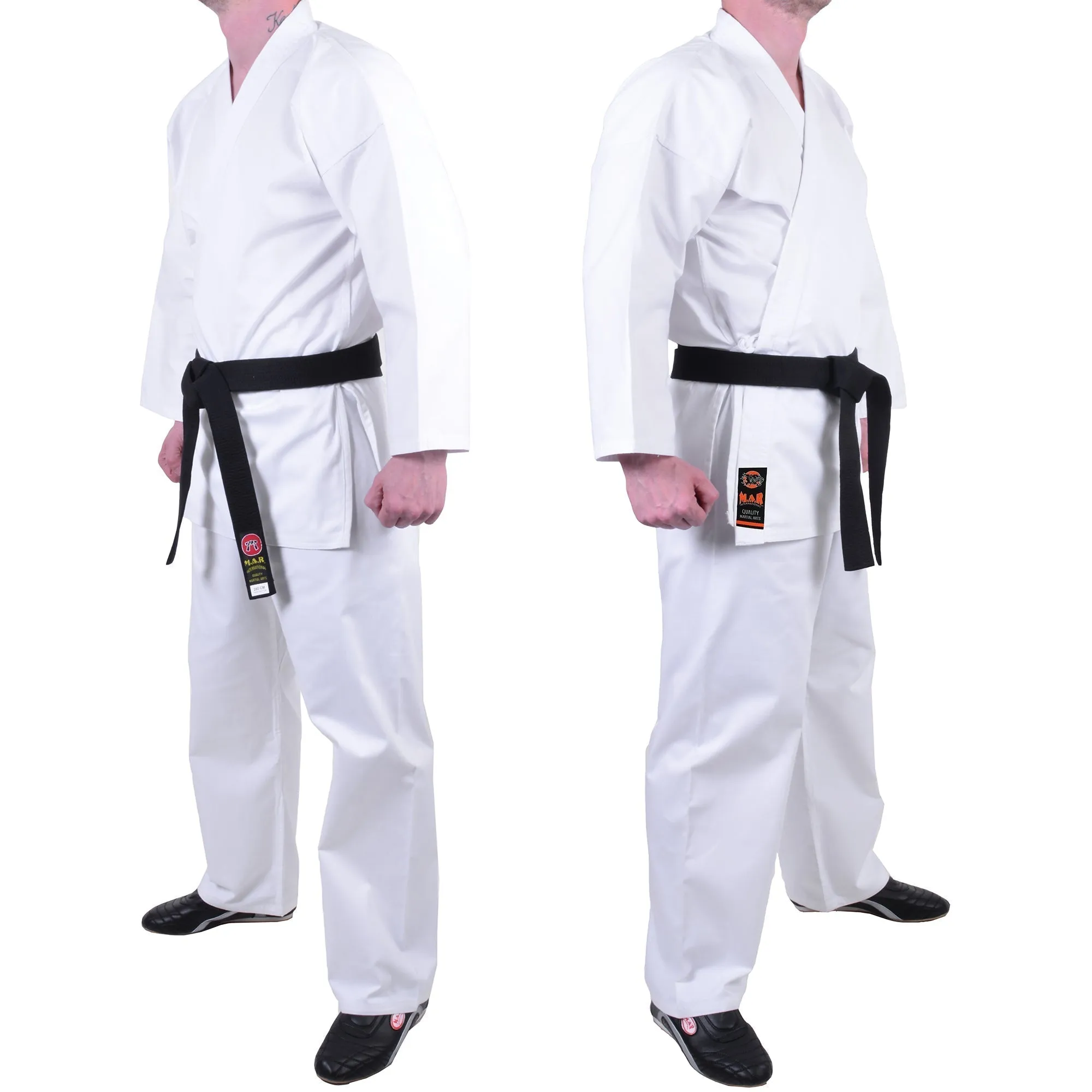 MAR-001A | Traditional White Karate Student Uniform Gi (7.5oz Fabric)   FREE BELT