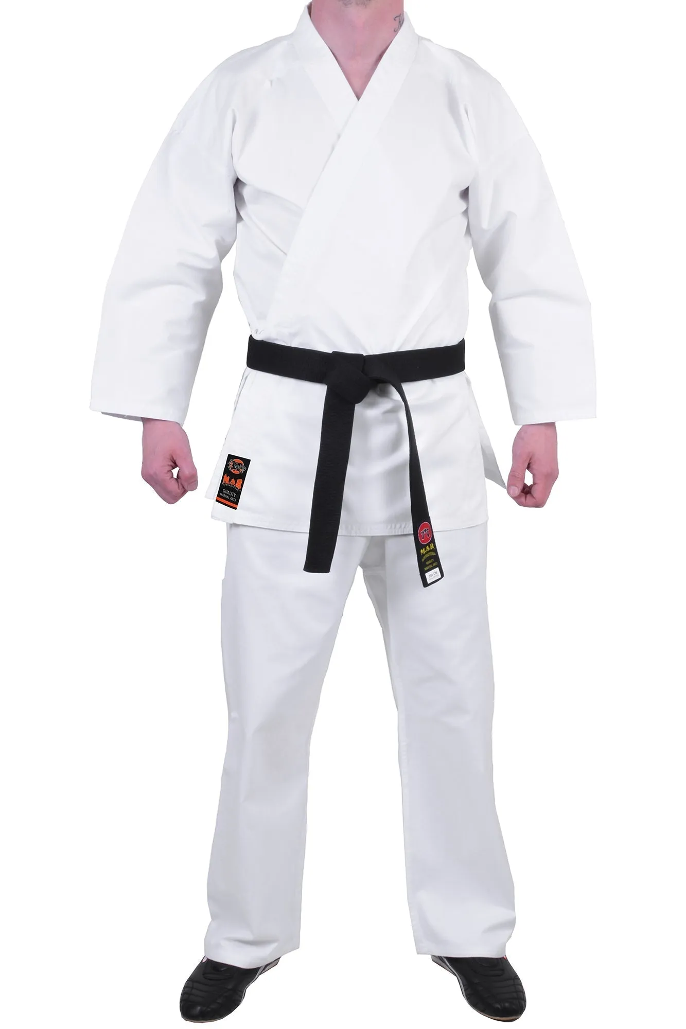 MAR-001A | Traditional White Karate Student Uniform Gi (7.5oz Fabric)   FREE BELT