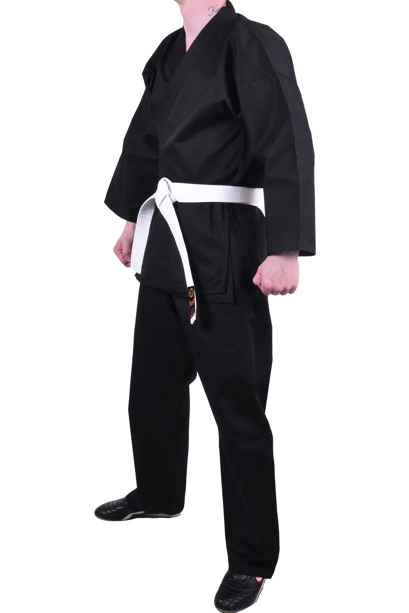 MAR-004A | Black Karate Student Uniform Gi (7.5oz Fabric)   FREE BELT