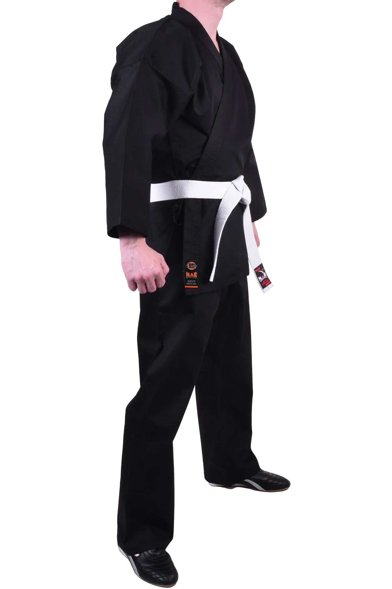 MAR-004A | Black Karate Student Uniform Gi (7.5oz Fabric)   FREE BELT