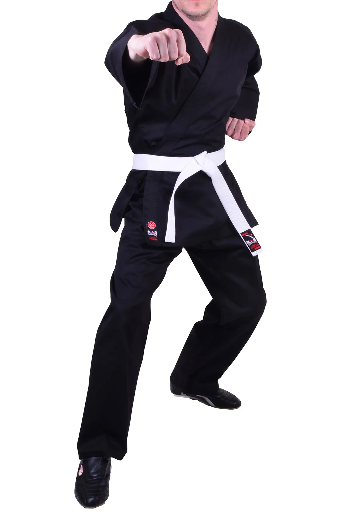 MAR-004B | Black Karate Student Uniform Gi (8.5oz Fabric)   FREE BELT