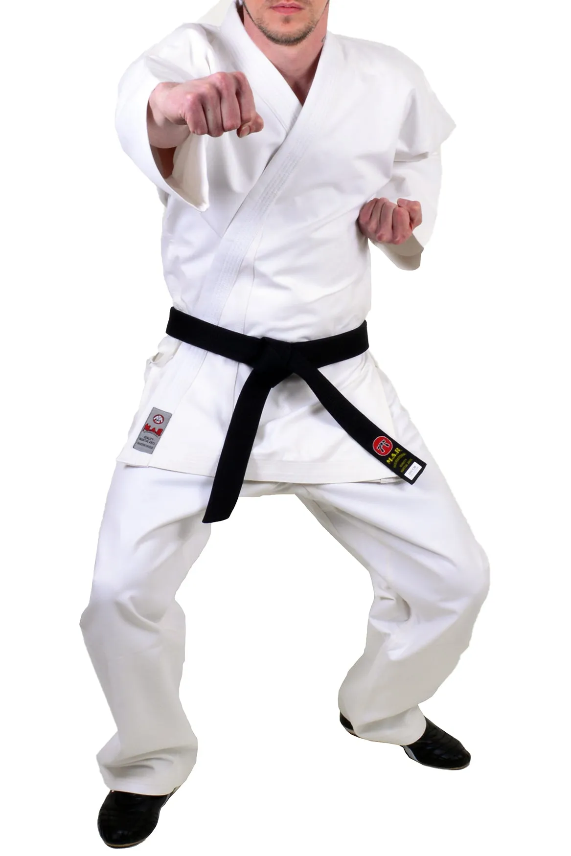 MAR-013A | White Karate Competition 12oz Uniform - European Style