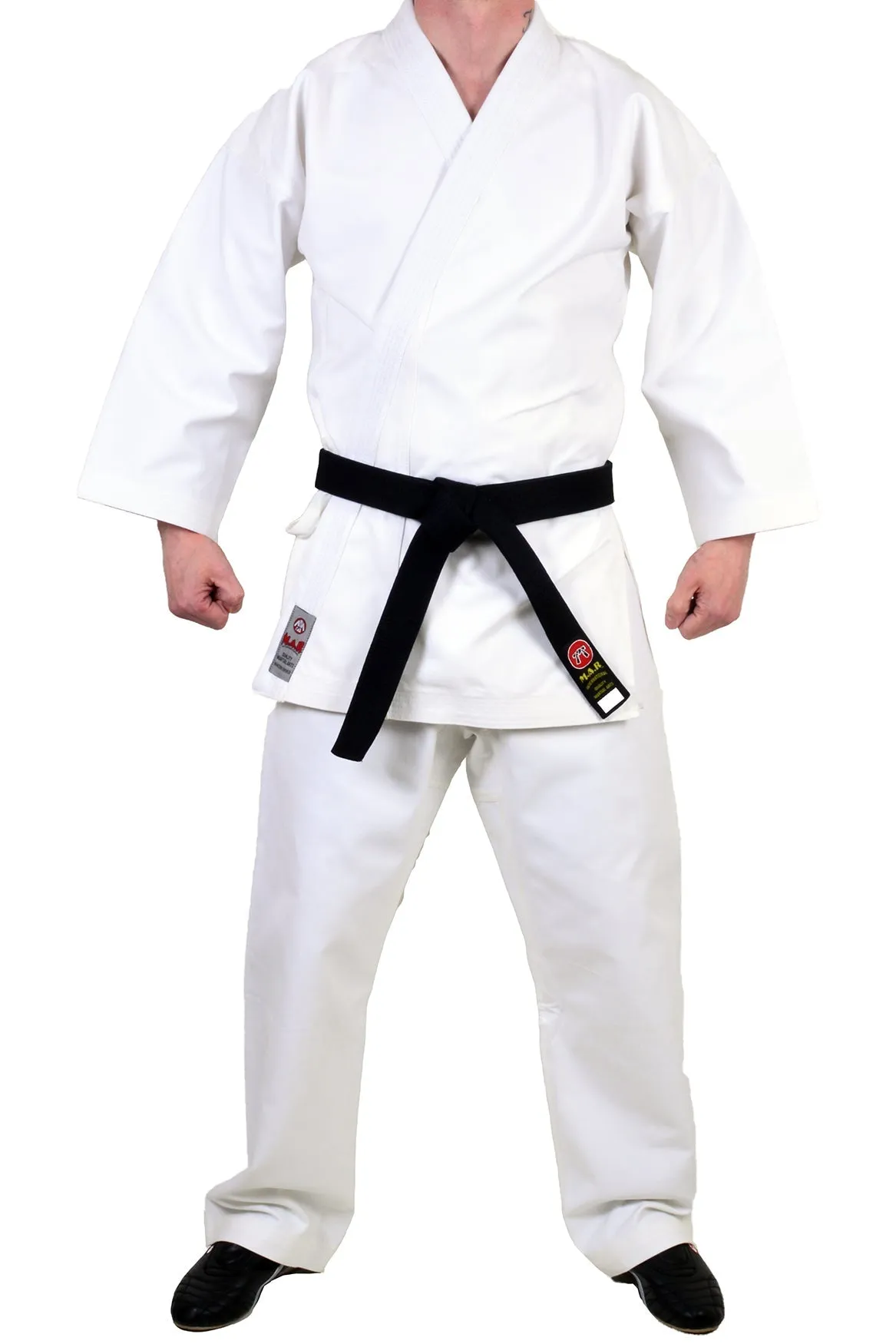 MAR-013A | White Karate Competition Uniform - European Style (12oz Canvas Fabric)