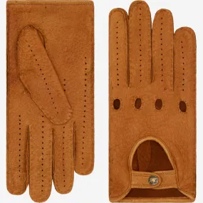 Marcello (brown) – Luxurious Italian peccary driving gloves