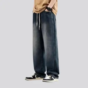 Medium rise baggy men's jean joggers