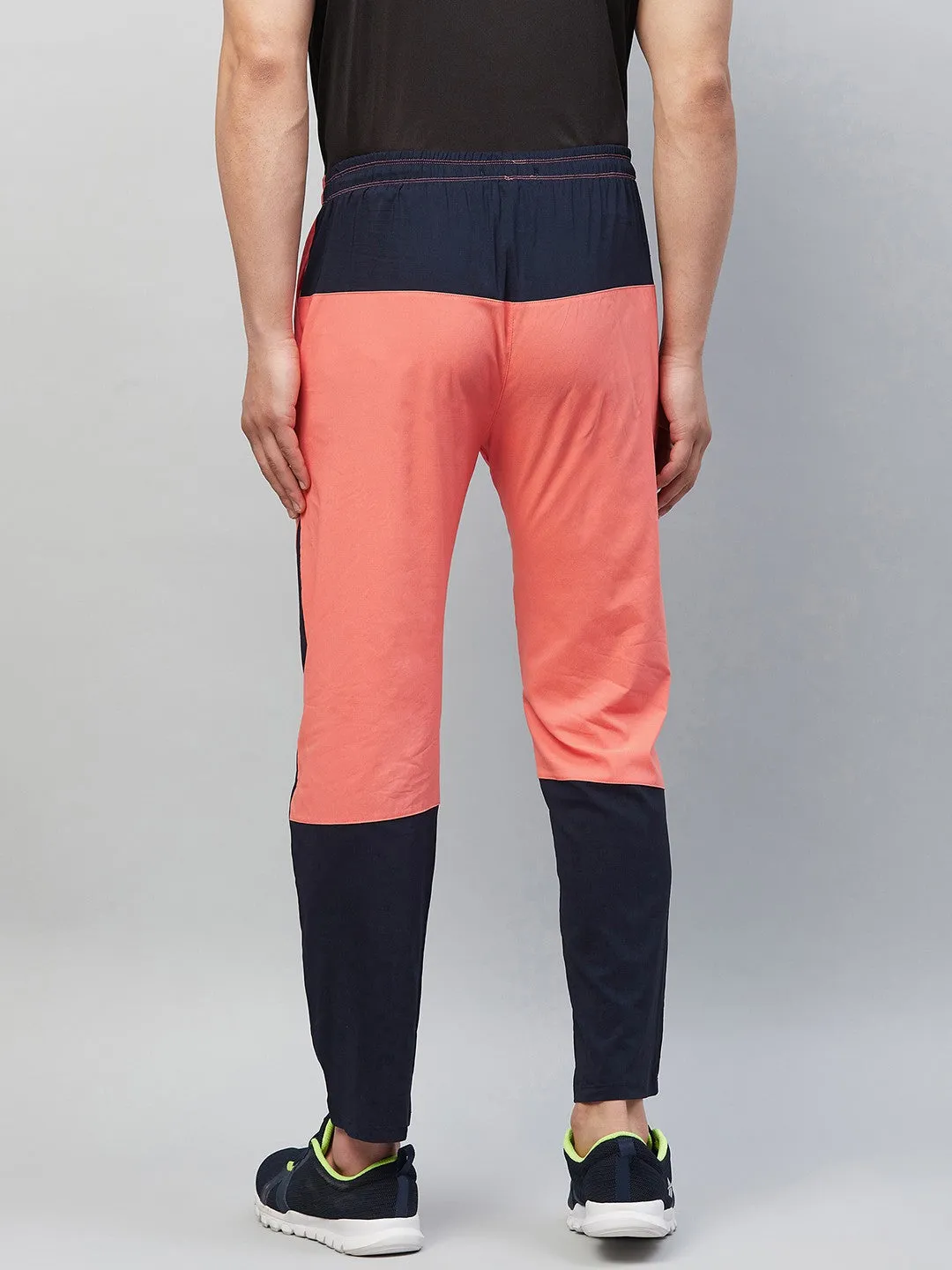 Men Colorblock Orange Hiking Track Pants (Pack of 1)