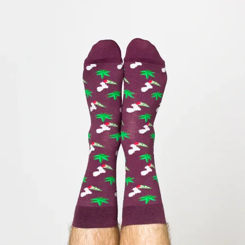 Men's Sized Socks - Weed