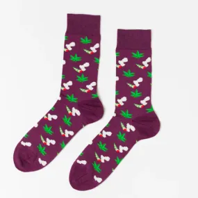 Men's Sized Socks - Weed