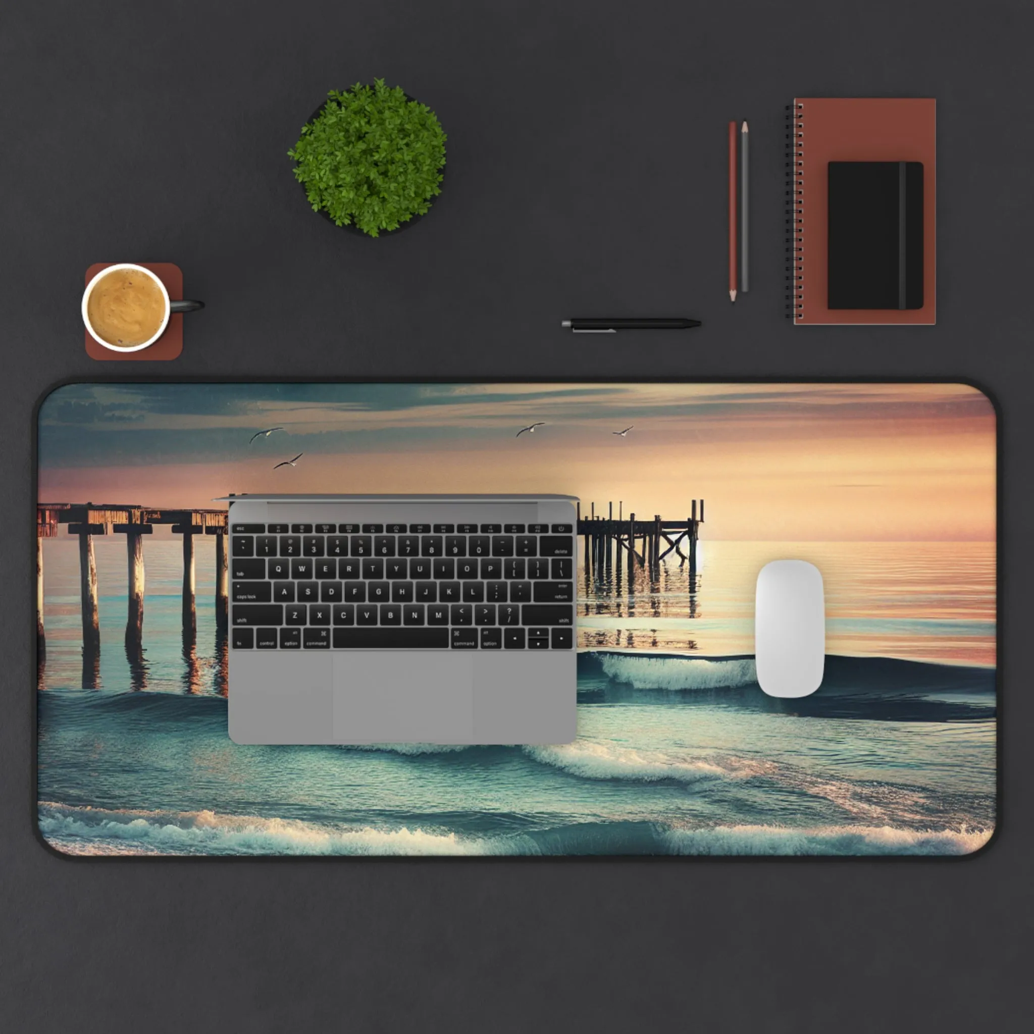 Mesmerizing Ocean Waves Desk Mat