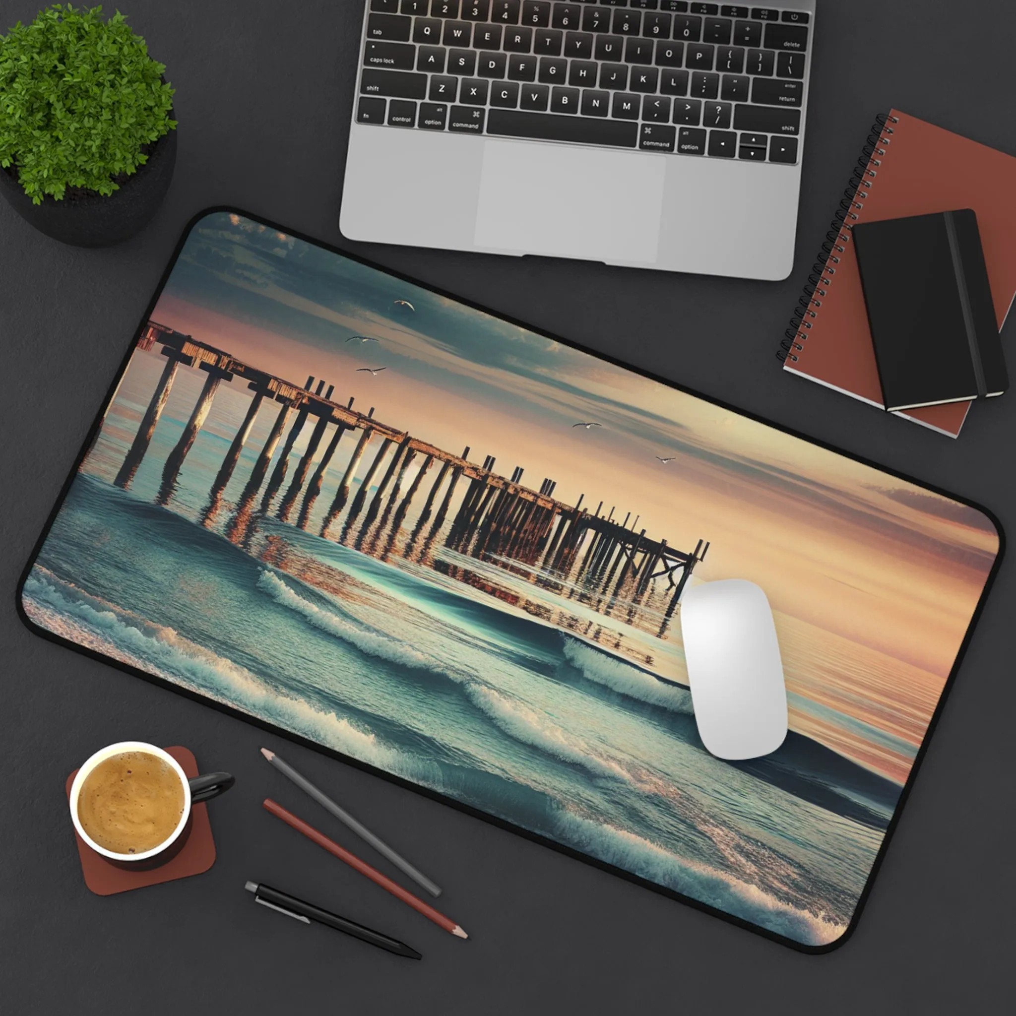 Mesmerizing Ocean Waves Desk Mat