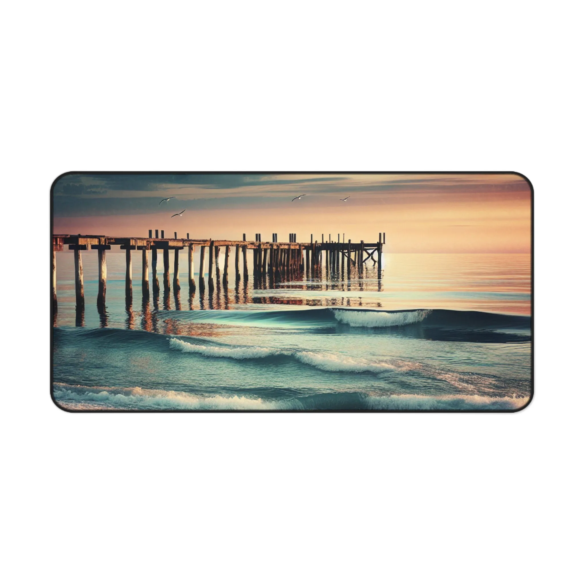 Mesmerizing Ocean Waves Desk Mat