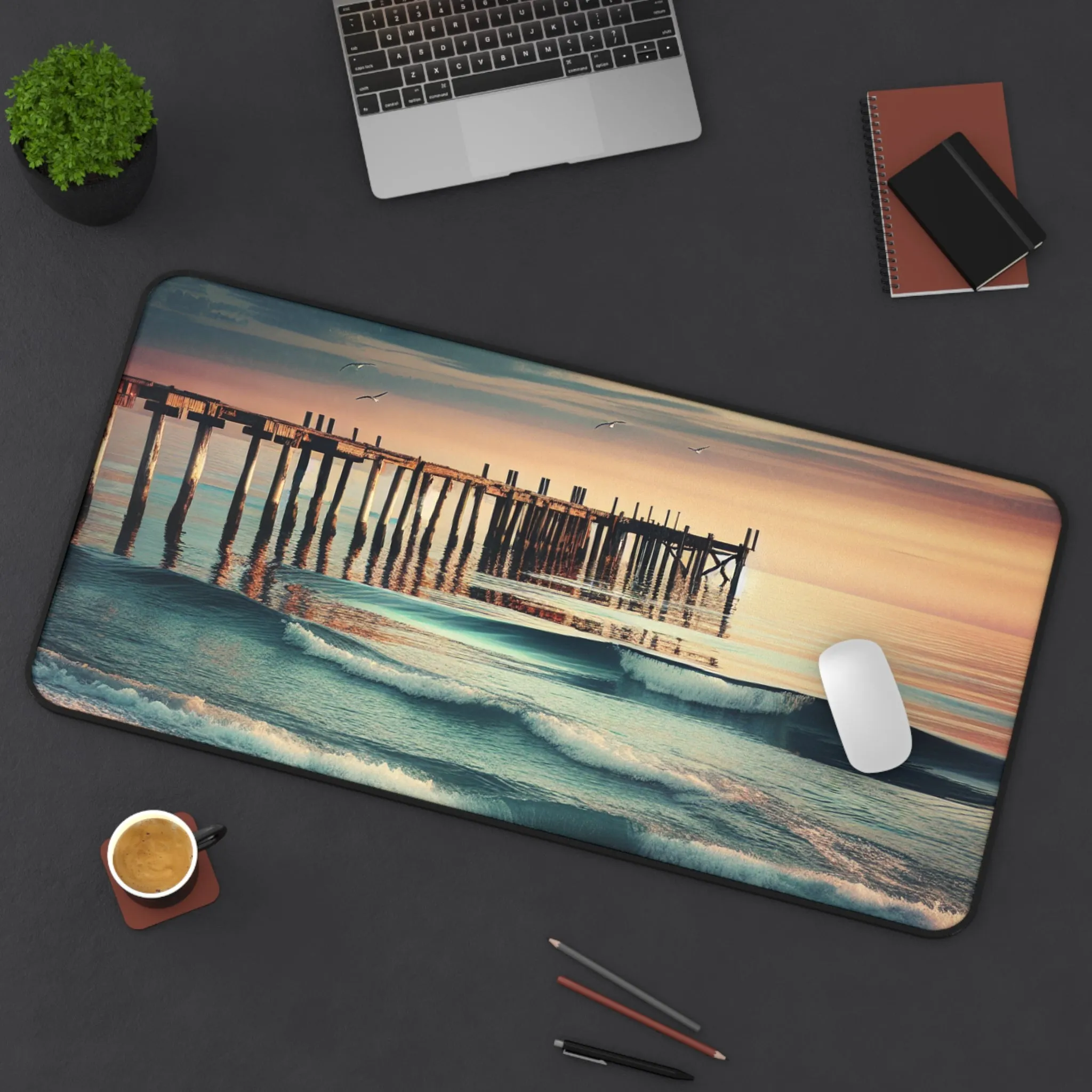 Mesmerizing Ocean Waves Desk Mat