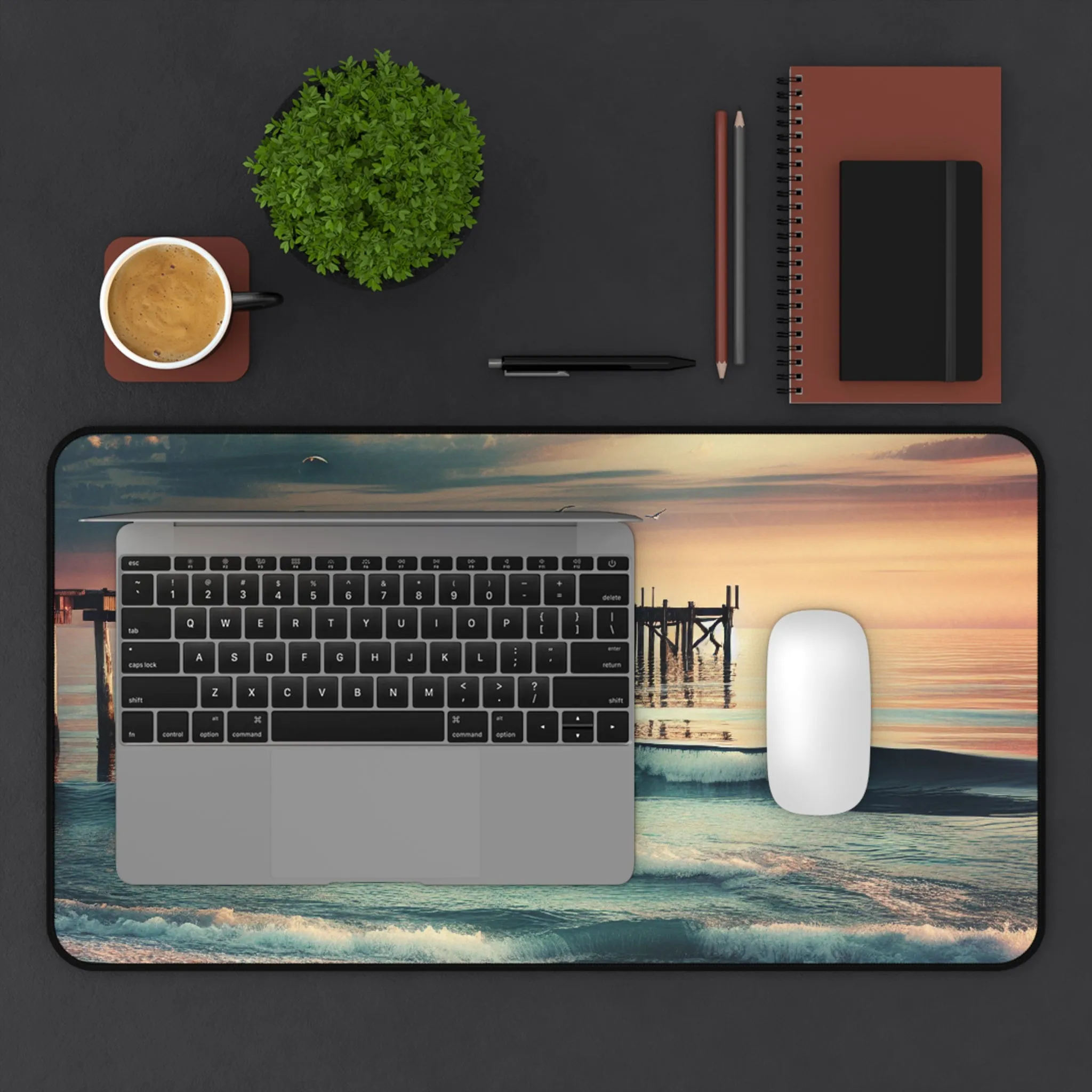 Mesmerizing Ocean Waves Desk Mat