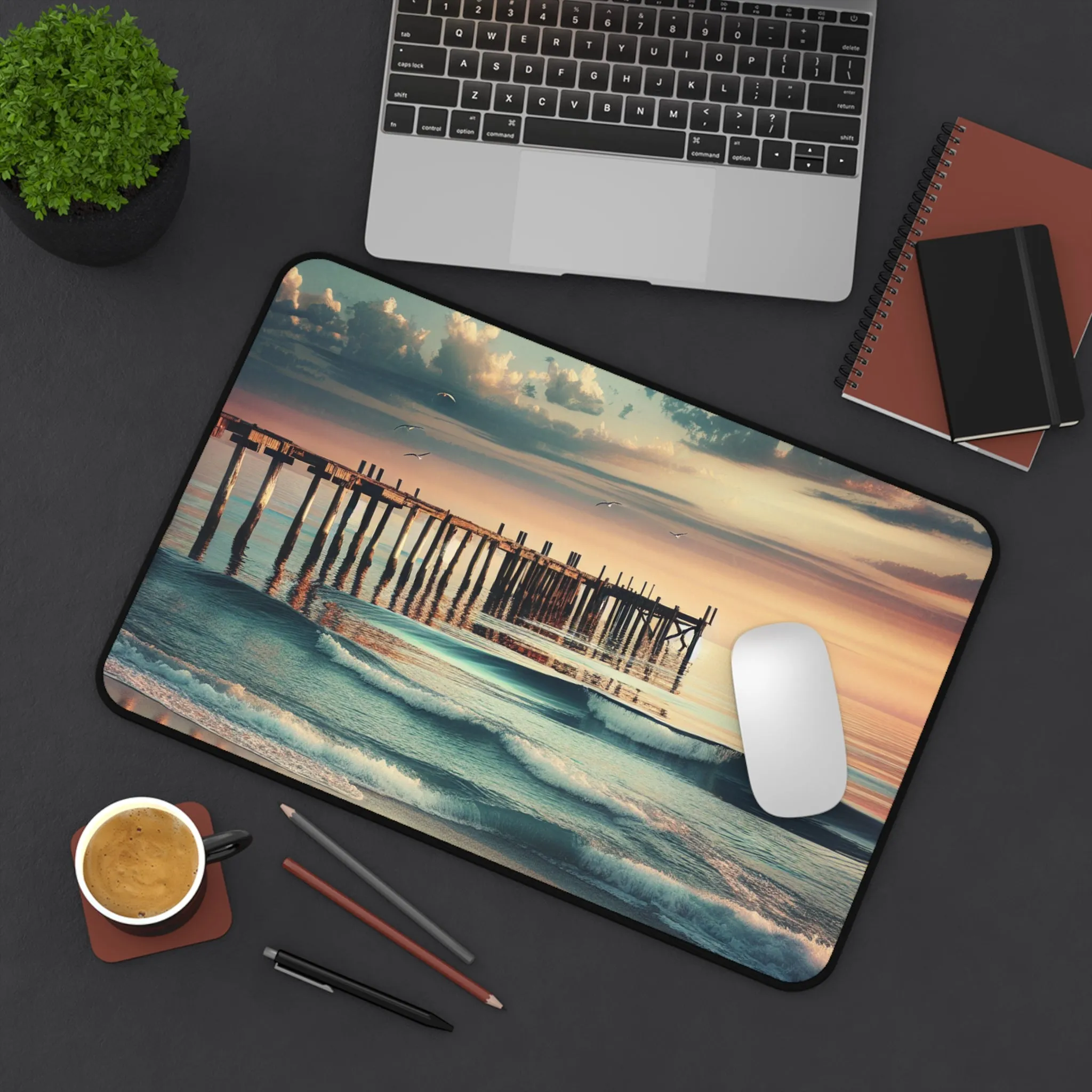 Mesmerizing Ocean Waves Desk Mat