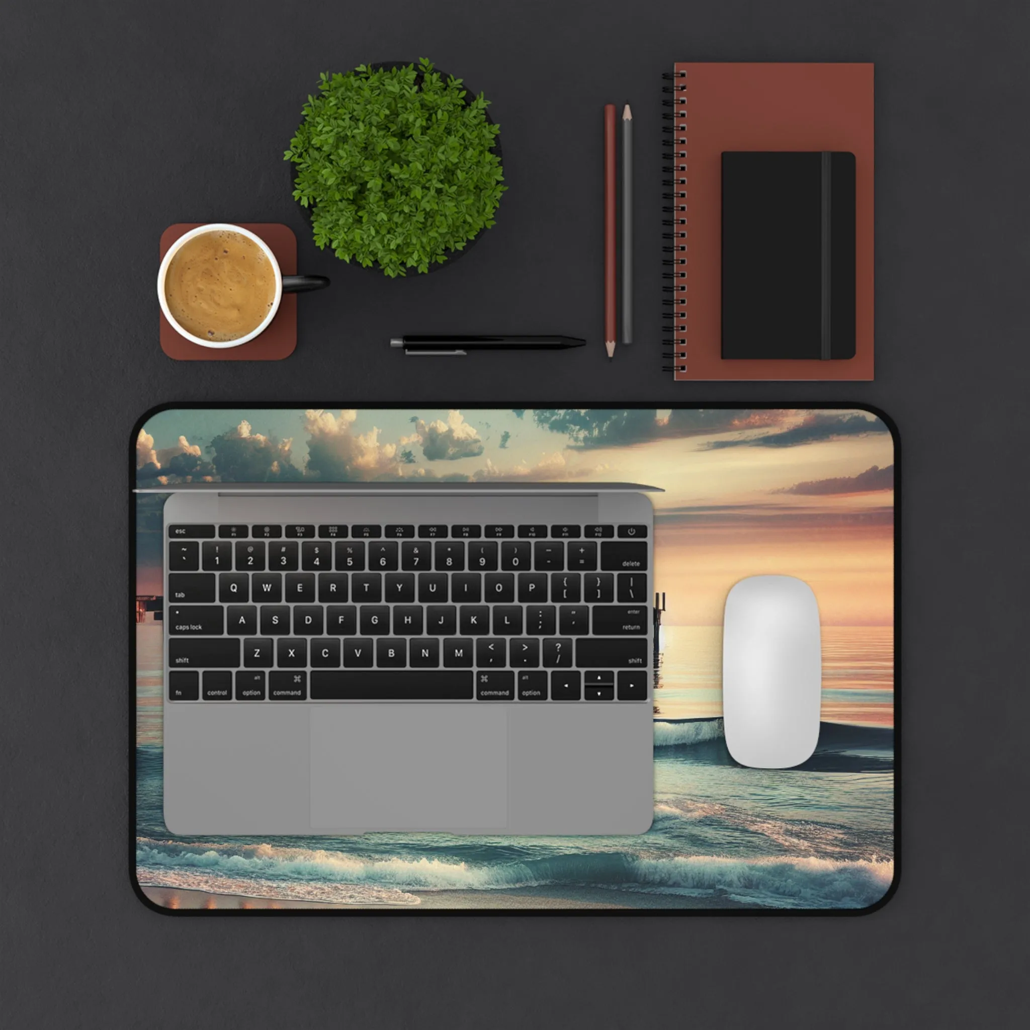 Mesmerizing Ocean Waves Desk Mat