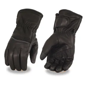 Milwaukee Leather MG7551 Men's Black Cowhide Leather Gauntlet Motorcycle Hand Gloves W/ i-Touch Screen and Waterproof